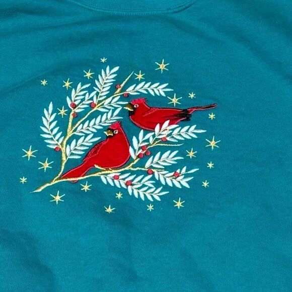 Vintage Holiday Editions Red Cardinal Crewneck Sweatshirt Women’s 2XL - Picture 2 of 3